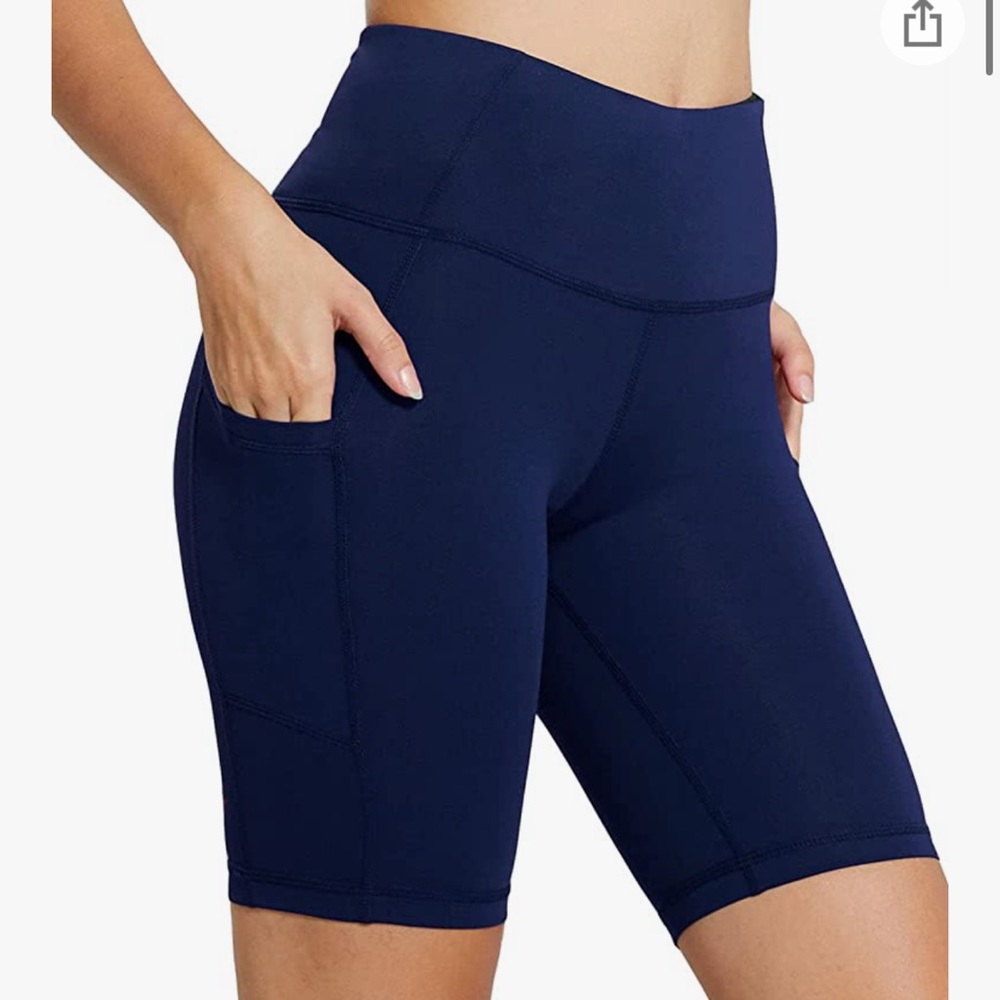 High Waist Biker Shorts with Pockets